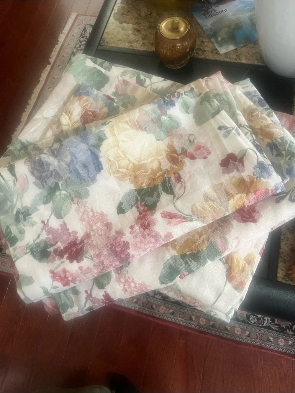 jcpenney Floral Panel Curtain in Pink, Yellow and Green